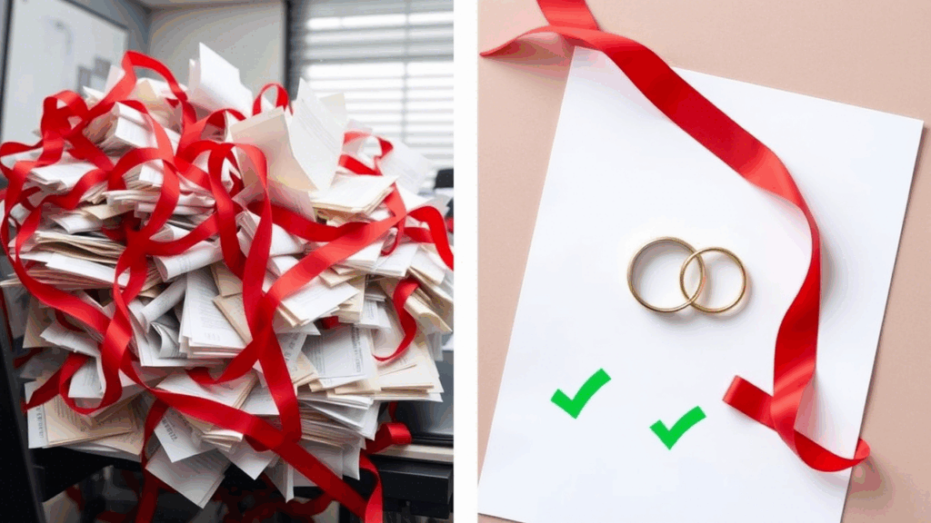 Heiratsprozess-Vergleich für internationale Paare