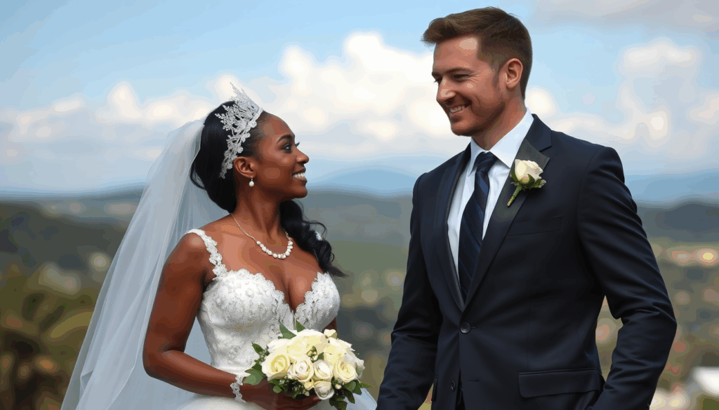 Frau aus Gambia und Mann aus Deutschland heiraten