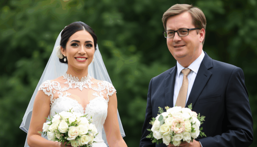 Kasachisch-deutsches Paar vor Hochzeitsplanung